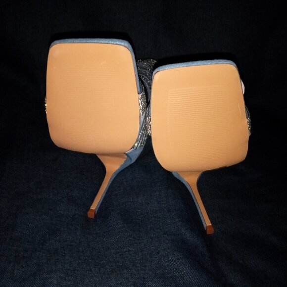 AZALEA WANG "COME THROUGH ALL DAY"RHINESTONE EMBELLISHED STRAPPY DENIM BRAND NEW - Picture 8 of 8